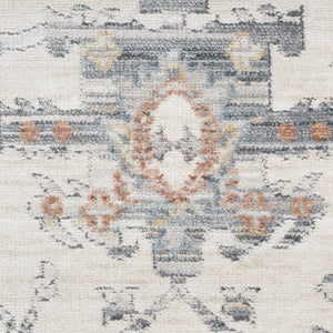 Homeroots 8' X 10' Ivory And Gray Oriental Power Loom Distressed Area Rug With Fringe  Polyester 533439