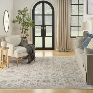 Homeroots 8' X 10' Ivory And Gray Oriental Power Loom Distressed Area Rug With Fringe  Polyester 533439