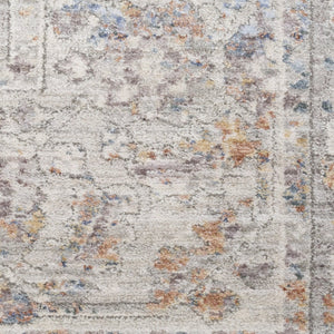 HomeRoots 8' Distressed Brown and Blue Oriental Area Rug with Fringed Edges for Timeless Elegance and Comfort 8' X 10' 533440