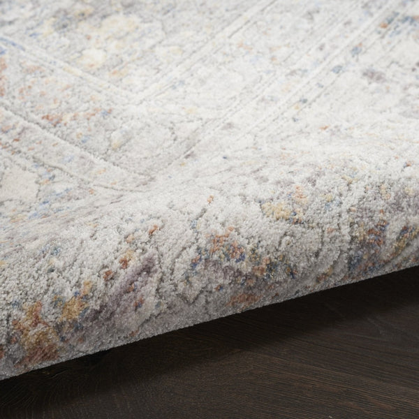 HomeRoots 8' Distressed Brown and Blue Oriental Area Rug with Fringed Edges for Timeless Elegance and Comfort 8' X 10' 533440