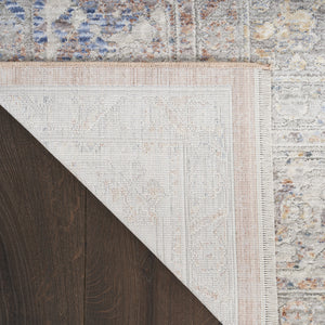 Homeroots 8' X 10' Brown And Blue Oriental Power Loom Distressed Area Rug With Fringe  Polyester 533440