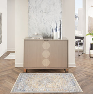 Homeroots 3' X 5' Gray And Gold Oriental Power Loom Distressed Area Rug  Polyester 533451