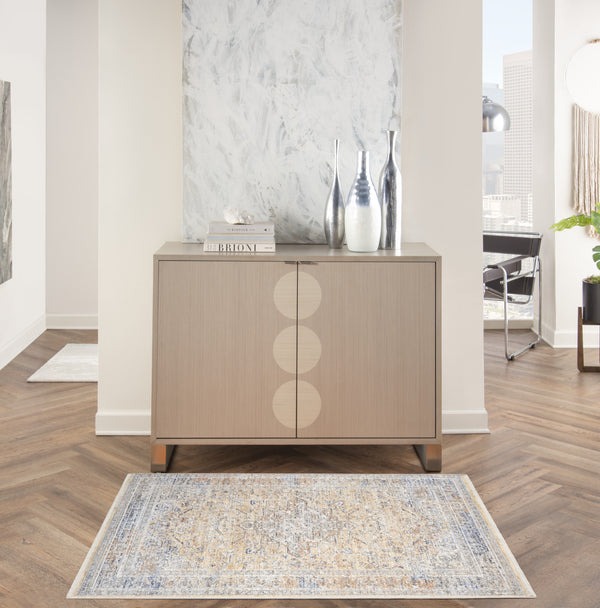 Homeroots 3' X 5' Gray And Gold Oriental Power Loom Distressed Area Rug  Polyester 533451