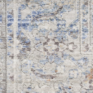Homeroots 12' Gray And Gold Oriental Power Loom Distressed Runner Rug  Polyester 533454