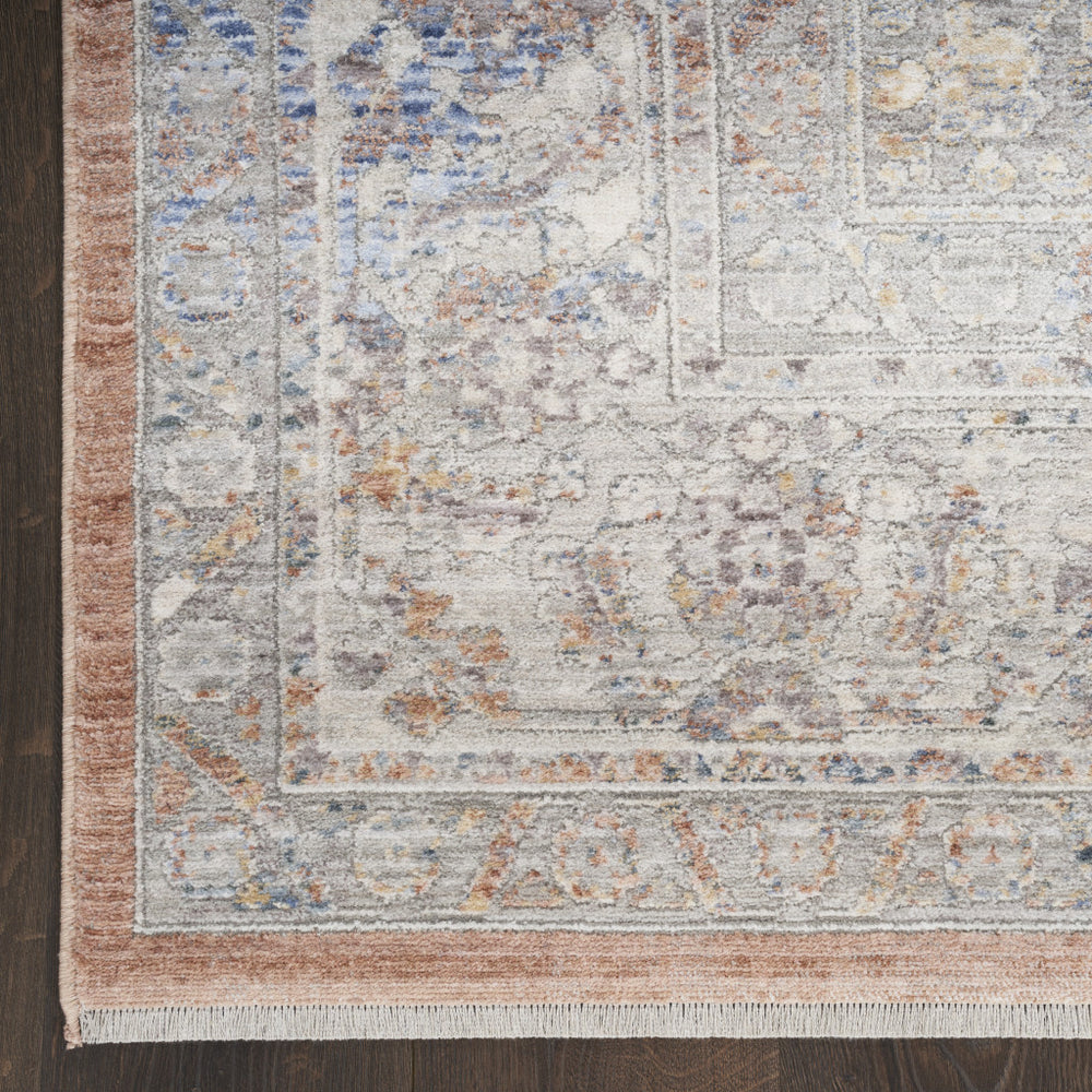 Homeroots 12' Brown And Blue Oriental Power Loom Distressed Runner Rug  Polyester 533457