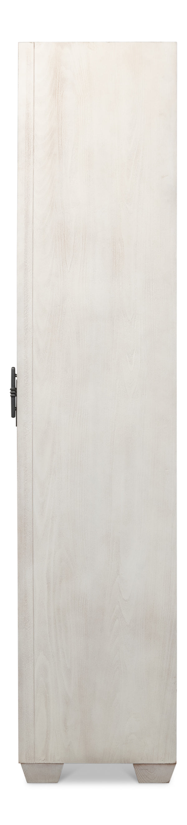 Sarreid Vineyards Bar Cabinet In Bungalow White & Pale Grey - Stylish Beechwood & Gunmetal Design White  53345