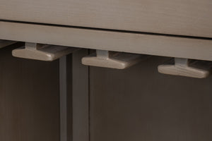 Sarreid Vineyards Bar Cabinet In Bungalow White & Pale Grey - Stylish Beechwood & Gunmetal Design White  53345