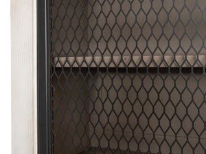 Sarreid Vineyards Bar Cabinet In Bungalow White & Pale Grey - Stylish Beechwood & Gunmetal Design White  53345