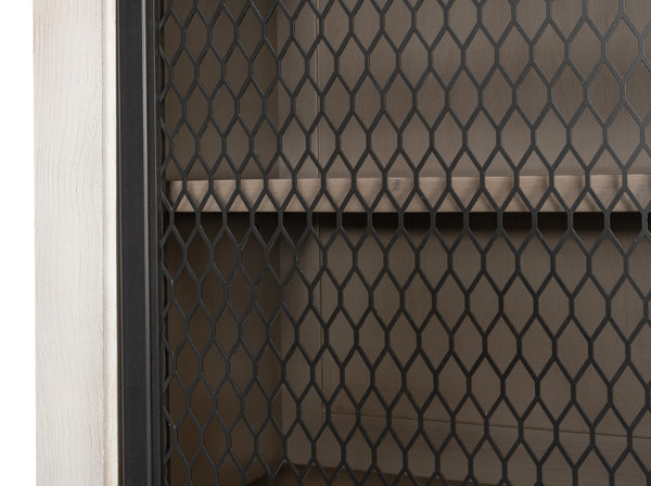 Sarreid Vineyards Bar Cabinet In Bungalow White & Pale Grey - Stylish Beechwood & Gunmetal Design White  53345