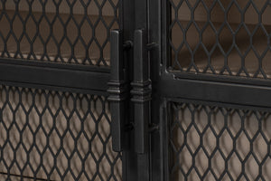 Sarreid Vineyards Bar Cabinet In Bungalow White & Pale Grey - Stylish Beechwood & Gunmetal Design White  53345