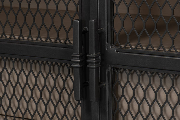 Sarreid Vineyards Bar Cabinet In Bungalow White & Pale Grey - Stylish Beechwood & Gunmetal Design White  53345