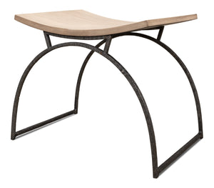 Sarreid Britton Bench - Rustic Flaky Pine Finish With Hand Forged Iron For Stunning Home Decor And Comfort Beige  53346