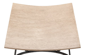 Sarreid Britton Bench - Rustic Flaky Pine Finish With Hand Forged Iron For Stunning Home Decor And Comfort Beige  53346