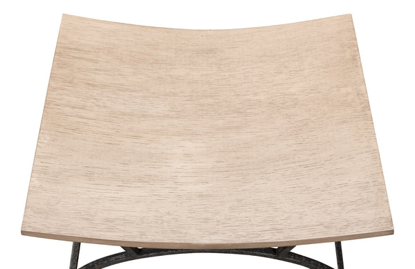 Sarreid Britton Bench - Rustic Flaky Pine Finish With Hand Forged Iron For Stunning Home Decor And Comfort Beige  53346