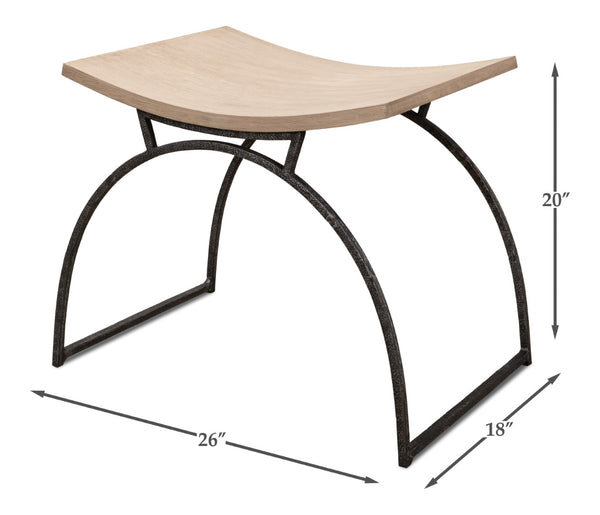 Sarreid Britton Bench - Rustic Flaky Pine Finish With Hand Forged Iron For Stunning Home Decor And Comfort Beige  53346