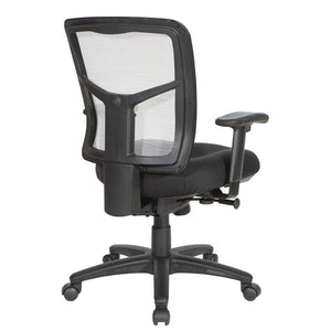 OSP Home Furnishings White Mesh Back Ergonomic Task Chair with Breathable Support and Cushioned Seat for Home Office 92555-9206