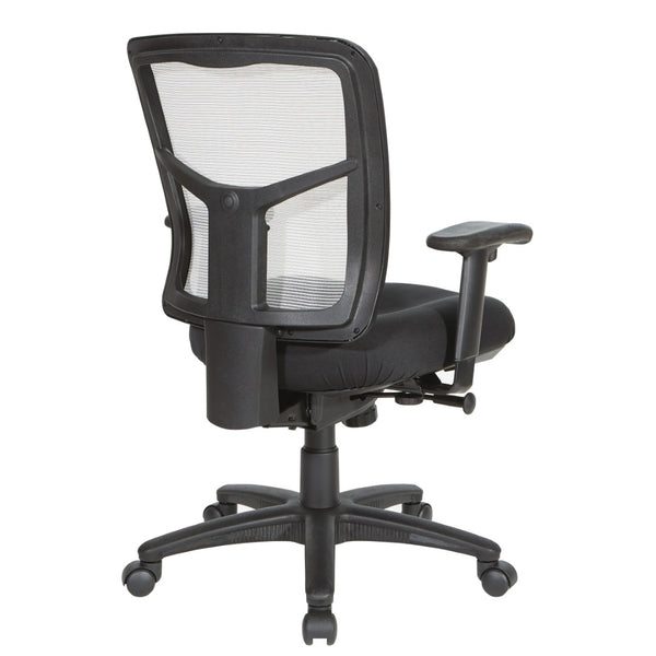 OSP Home Furnishings White Mesh Back Ergonomic Task Chair with Breathable Support and Cushioned Seat for Home Office 92555-9206