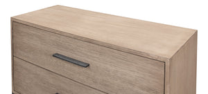 Sarreid Blyth 2 Drawer Chest - Flaky Pine Finish With Hand Forged Iron Accents For Rustic Charm & Storage Beige  53347