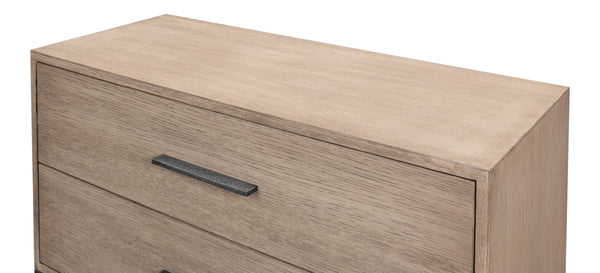 Sarreid Blyth 2 Drawer Chest - Flaky Pine Finish With Hand Forged Iron Accents For Rustic Charm & Storage Beige  53347