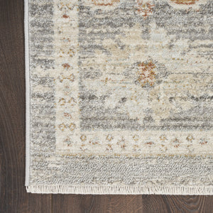 Homeroots 8' X 10' Beige Ivory And Gray Oriental Power Loom Distressed Area Rug With Fringe  Polypropylene 533480