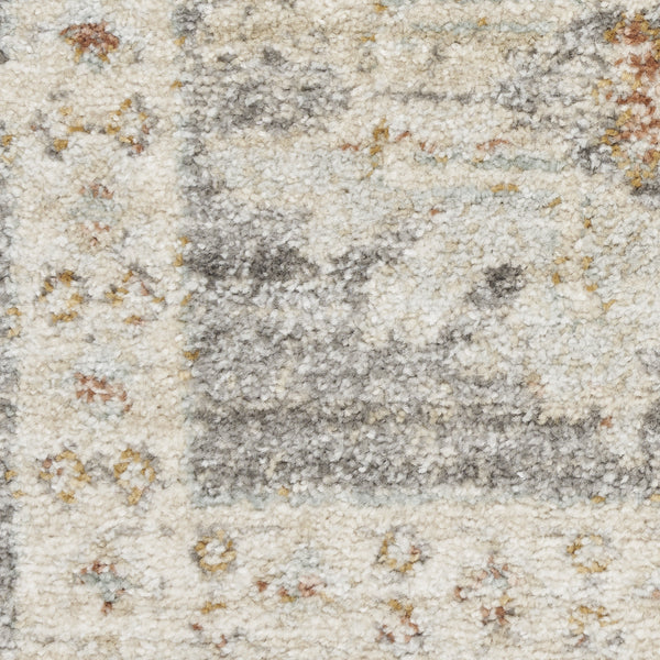 Homeroots 8' X 10' Beige Ivory And Gray Oriental Power Loom Distressed Area Rug With Fringe  Polypropylene 533480