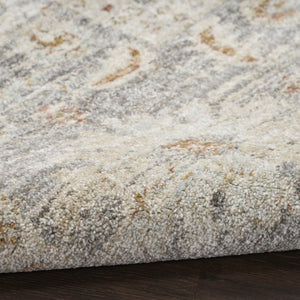 Homeroots 8' X 10' Beige Ivory And Gray Oriental Power Loom Distressed Area Rug With Fringe  Polypropylene 533480