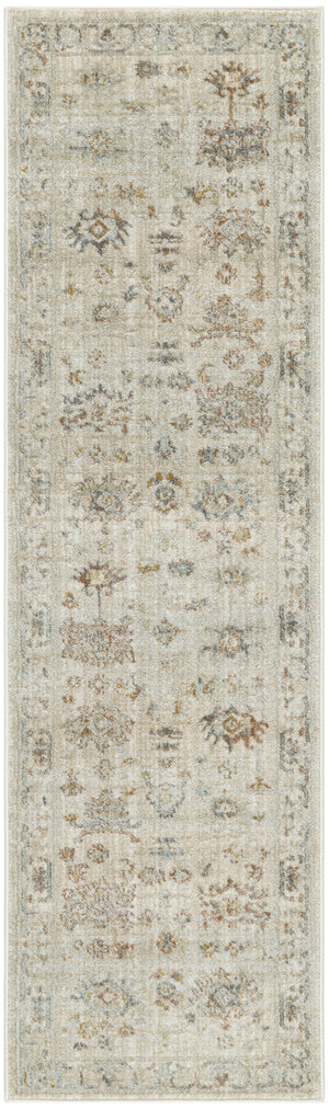 Homeroots 8' Beige And Brown Oriental Power Loom Distressed Runner Rug With Fringe  Polypropylene 533484