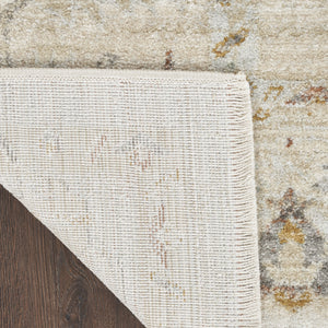 Homeroots 8' Beige And Brown Oriental Power Loom Distressed Runner Rug With Fringe  Polypropylene 533484