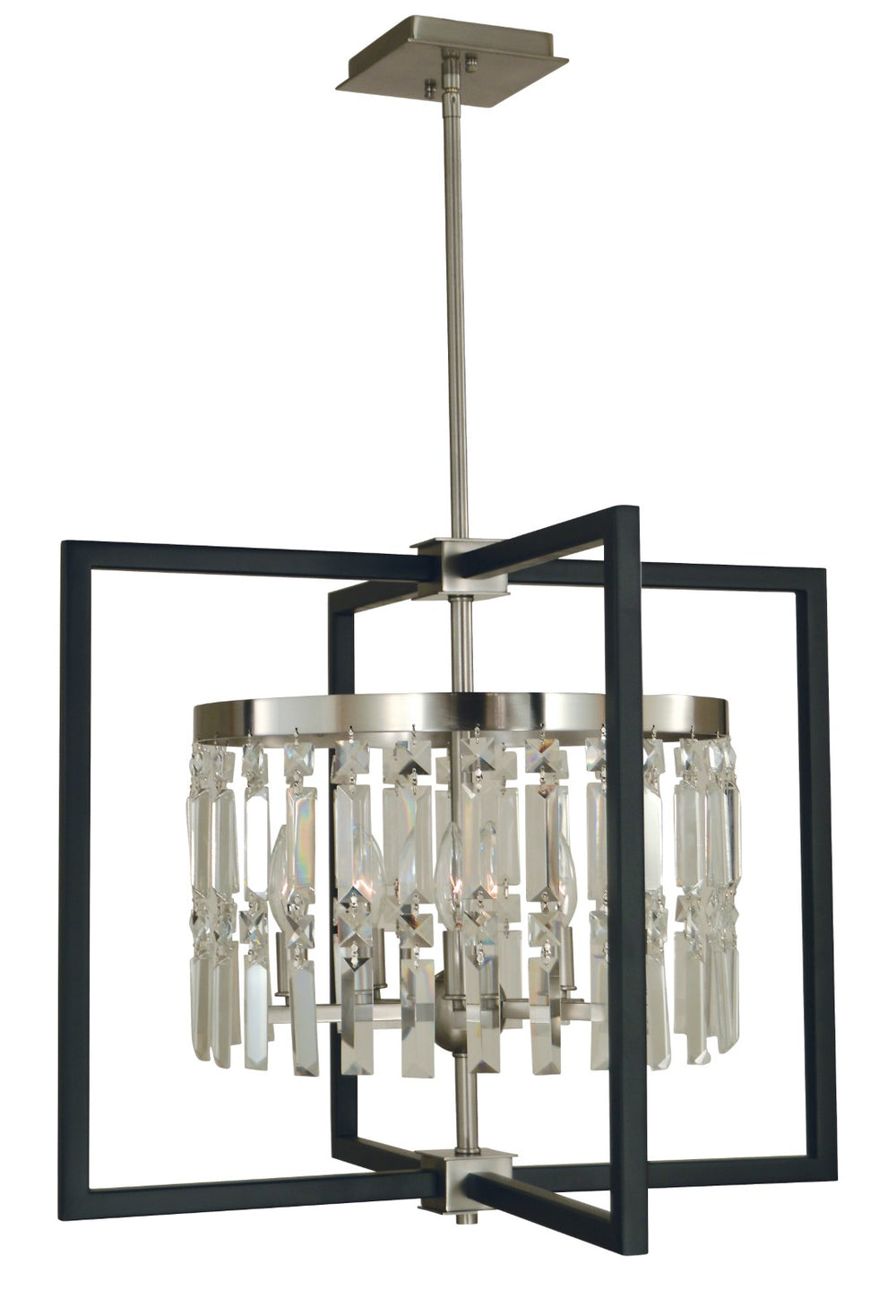 Framburg 5-light Elegant Industrial Chandelier With Unique Design To Illuminate Your Living Space Beautifully Brushed Nickel,Matte Black Metal 5332 Bn/Mblack