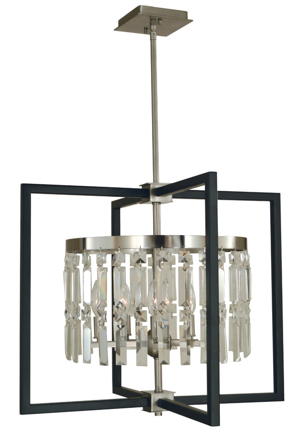 Framburg 5-light Elegant Industrial Chandelier With Unique Design To Illuminate Your Living Space Beautifully Brushed Nickel,Matte Black Metal 5335 Bn/Mblack
