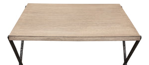 Sarreid Nathanial Side Table - Flaky Pine Finish With Hand Forged Iron Legs For Rustic Elegance In Your Home Beige  53354