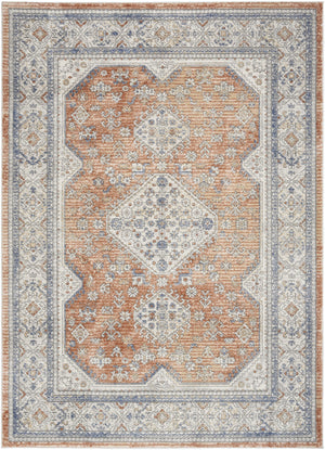 Homeroots 7' X 9' Gray And Red Medallion Power Loom Area Rug  Polypropylene,Polyester 533551