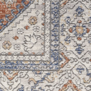 HomeRoots 7' Elegant Gray and Red Medallion Area Rug – Timeless Persian Design for Stylish Home Décor 7' X 9' 533551