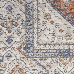 HomeRoots 7' Elegant Gray and Red Medallion Area Rug – Timeless Persian Design for Stylish Home Décor 7' X 9' 533551