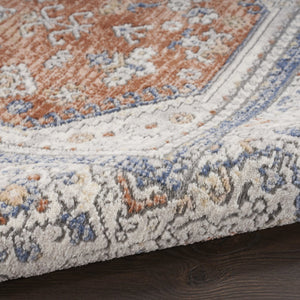 HomeRoots 7' Elegant Gray and Red Medallion Area Rug – Timeless Persian Design for Stylish Home Décor 7' X 9' 533551