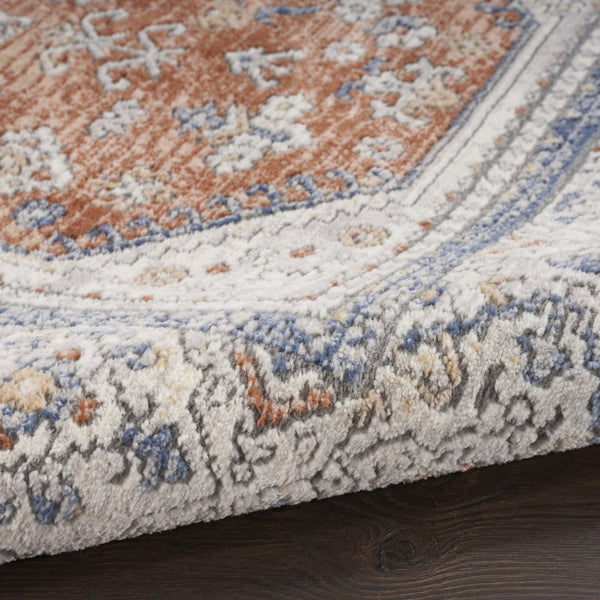 HomeRoots 7' Elegant Gray and Red Medallion Area Rug – Timeless Persian Design for Stylish Home Décor 7' X 9' 533551