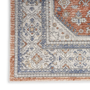 HomeRoots 7' Elegant Gray and Red Medallion Area Rug – Timeless Persian Design for Stylish Home Décor 7' X 9' 533551