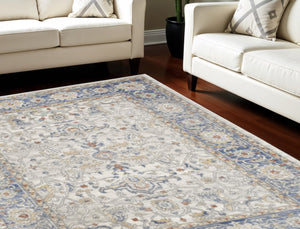 HomeRoots 8' Elegant Blue and Gray Power Loomed Area Rug - Persian-Inspired Design for Stylish Home Decor 8' X 10' 533554