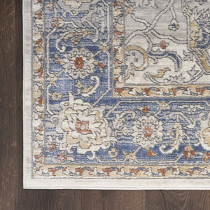 HomeRoots 8' Elegant Blue and Gray Power Loomed Area Rug - Persian-Inspired Design for Stylish Home Decor 8' X 10' 533554