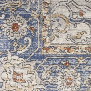 HomeRoots 8' Elegant Blue and Gray Power Loomed Area Rug - Persian-Inspired Design for Stylish Home Decor 8' X 10' 533554
