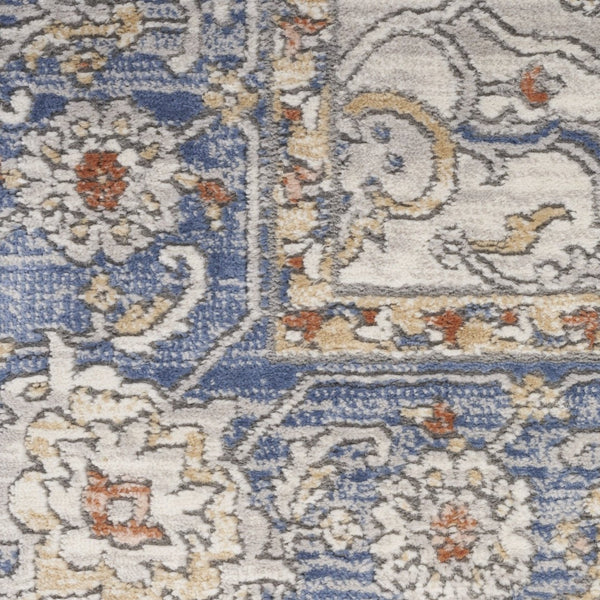 HomeRoots 8' Elegant Blue and Gray Power Loomed Area Rug - Persian-Inspired Design for Stylish Home Decor 8' X 10' 533554