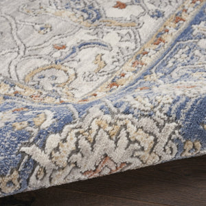 HomeRoots 8' Elegant Blue and Gray Power Loomed Area Rug - Persian-Inspired Design for Stylish Home Decor 8' X 10' 533554