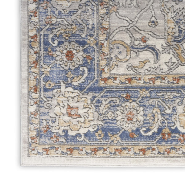 HomeRoots 8' Elegant Blue and Gray Power Loomed Area Rug - Persian-Inspired Design for Stylish Home Decor 8' X 10' 533554