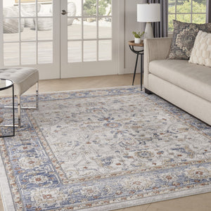 HomeRoots 8' Elegant Blue and Gray Power Loomed Area Rug - Persian-Inspired Design for Stylish Home Decor 8' X 10' 533554