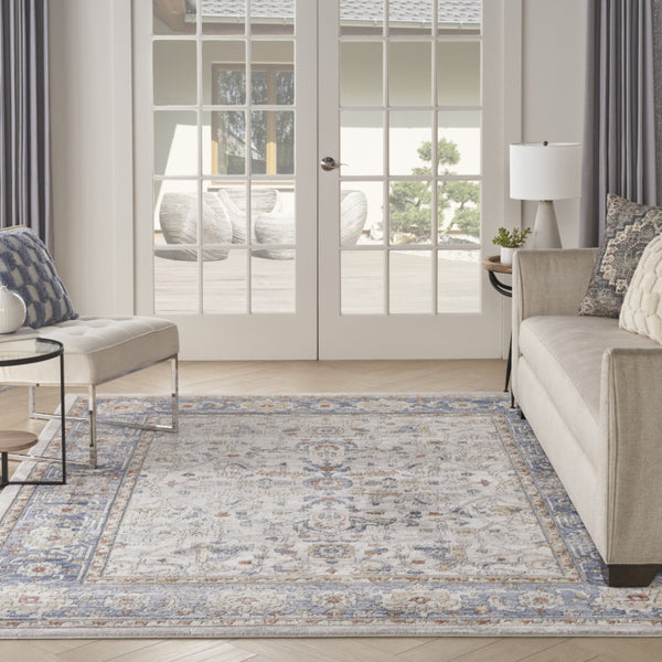 HomeRoots 8' Elegant Blue and Gray Power Loomed Area Rug - Persian-Inspired Design for Stylish Home Decor 8' X 10' 533554