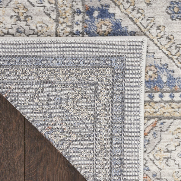 Homeroots 8' X 10' Blue And Gray Medallion Power Loom Area Rug  Polypropylene,Polyester 533556