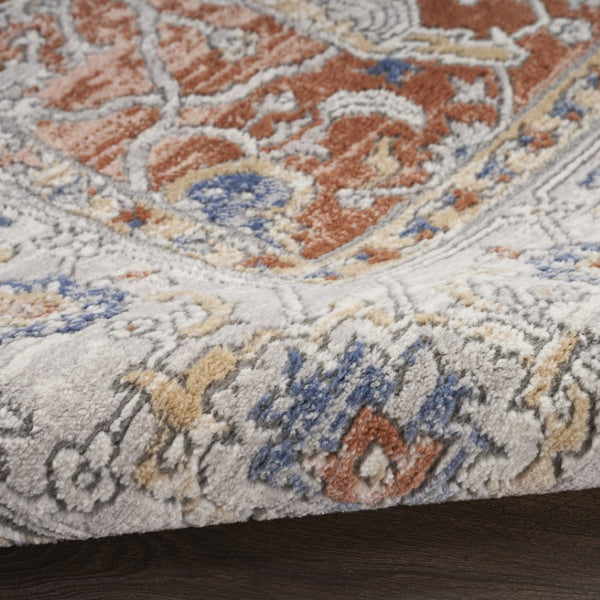 HomeRoots 7' Elegant Gray and Red Oriental Power Loom Area Rug - Timeless Style for Any Room Décor 8' X 10' 533557