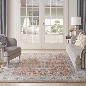 HomeRoots 7' Elegant Gray and Red Oriental Power Loom Area Rug - Timeless Style for Any Room Décor 8' X 10' 533557