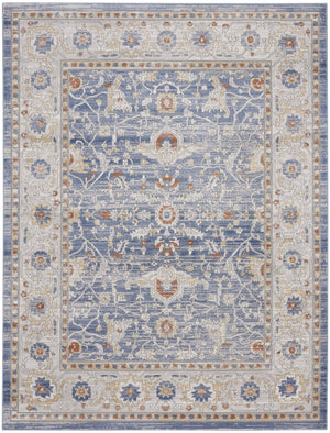 Homeroots 8' X 10' Blue And Gray Oriental Power Loom Area Rug  Polypropylene,Polyester 533558