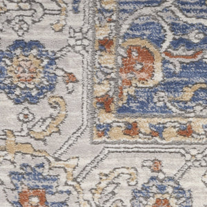 HomeRoots 8' Blue and Gray Oriental Power Loom Area Rug - Timeless Elegance for Living Spaces and Durability 8' X 10' 533558